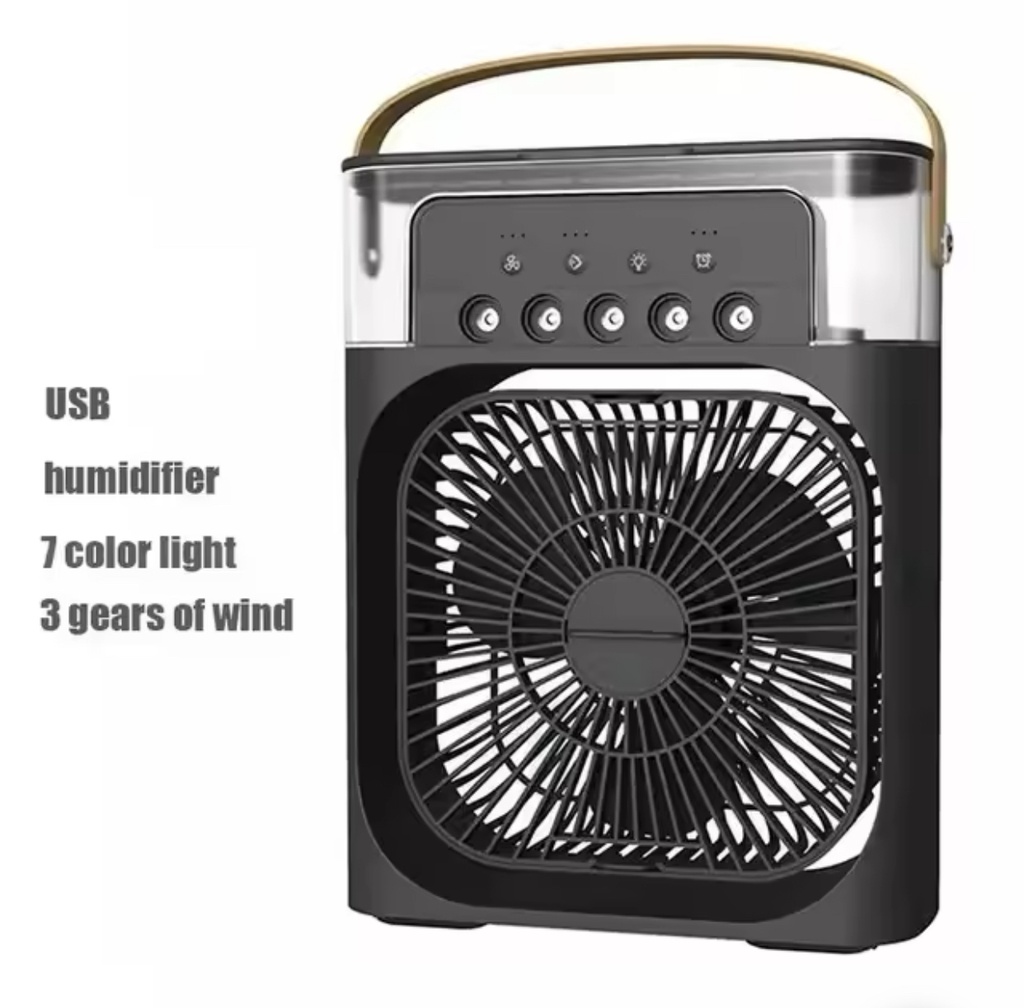 Portable 3 In 1 Fan Air Conditioner Household Small Air Cooler LED Night Lights Humidifier Air Adjustment Home Fan