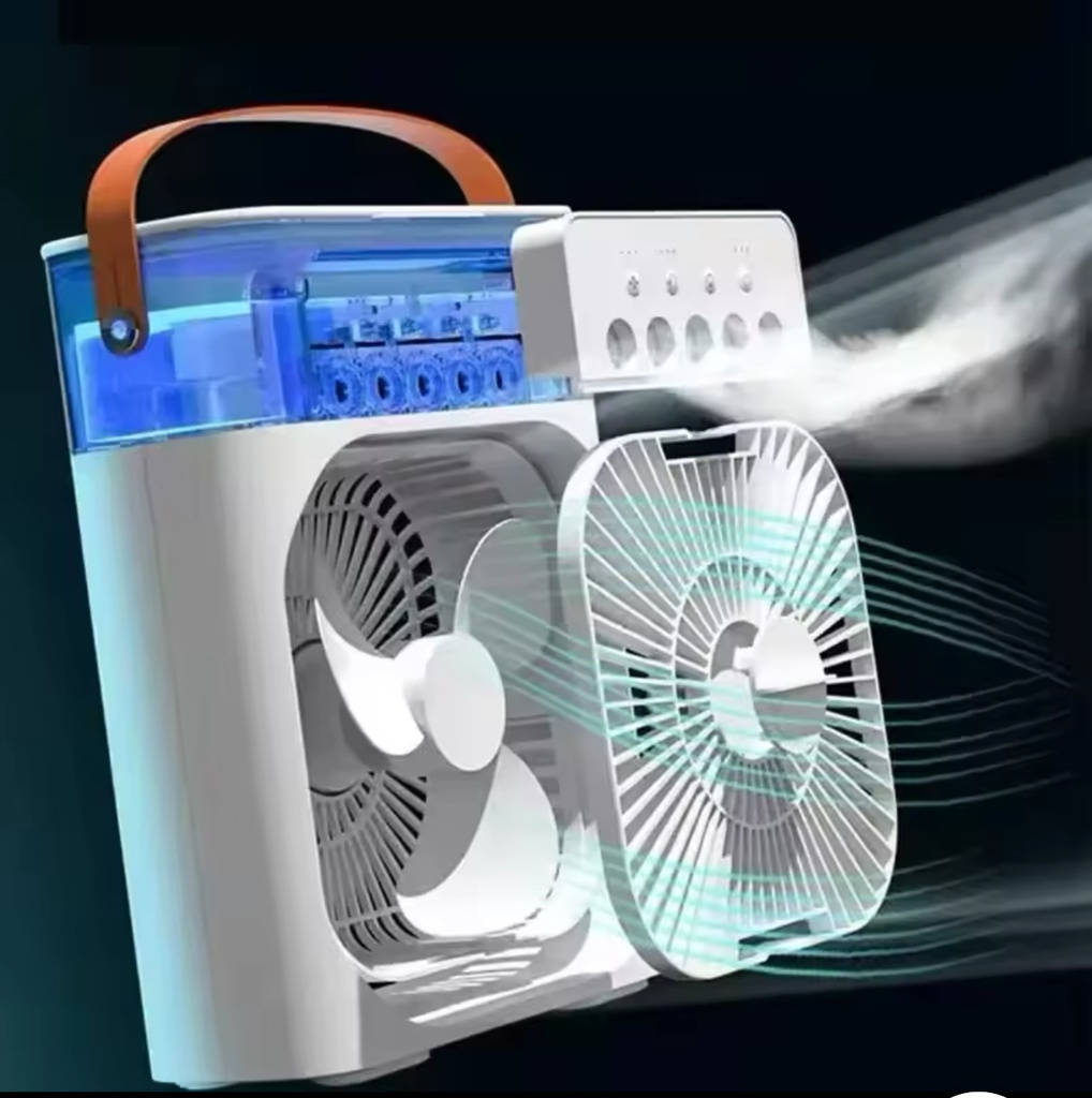 Portable 3 In 1 Fan Air Conditioner Household Small Air Cooler LED Night Lights Humidifier Air Adjustment Home Fan